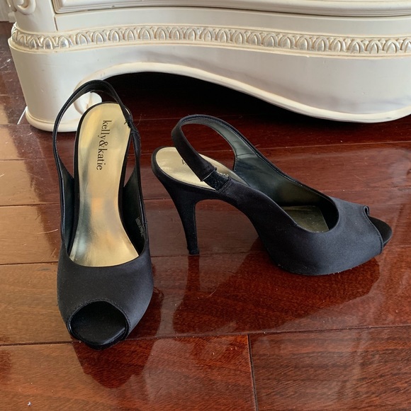 Shoes Kelly Katie Black Slingback Heels Poshmark